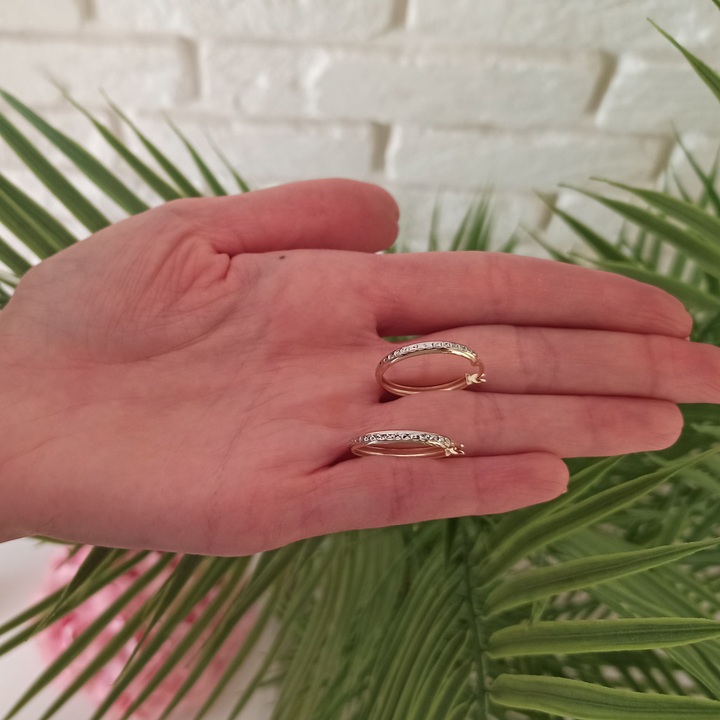 Kolczyki złote diamentowane koła złoto 585