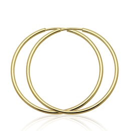 Kolczyki srebrne kółka 40mm złocone koła 925