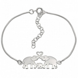 Bransoletka srebrna słoniki...
