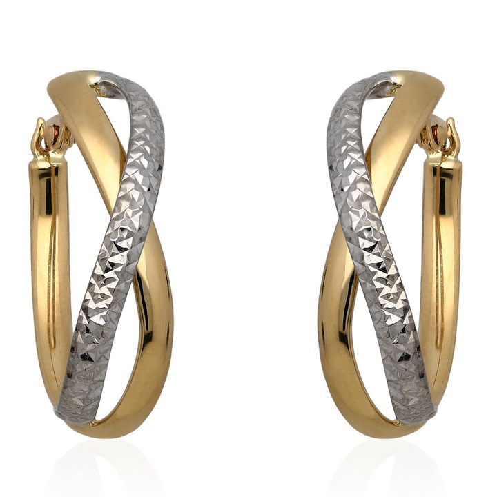 Kolczyki złote diamentowane złoto pr.585
