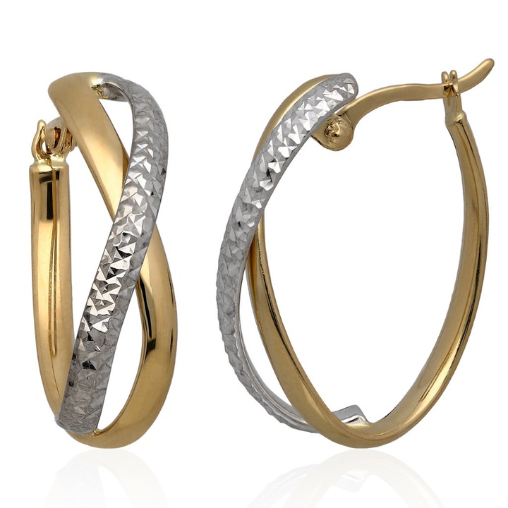 Kolczyki złote diamentowane złoto pr.585