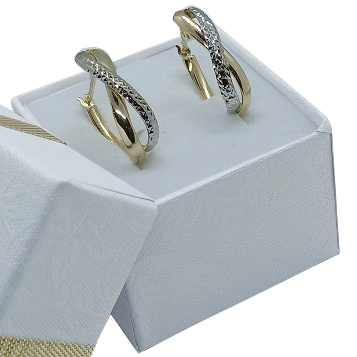 Kolczyki złote diamentowane złoto pr.585