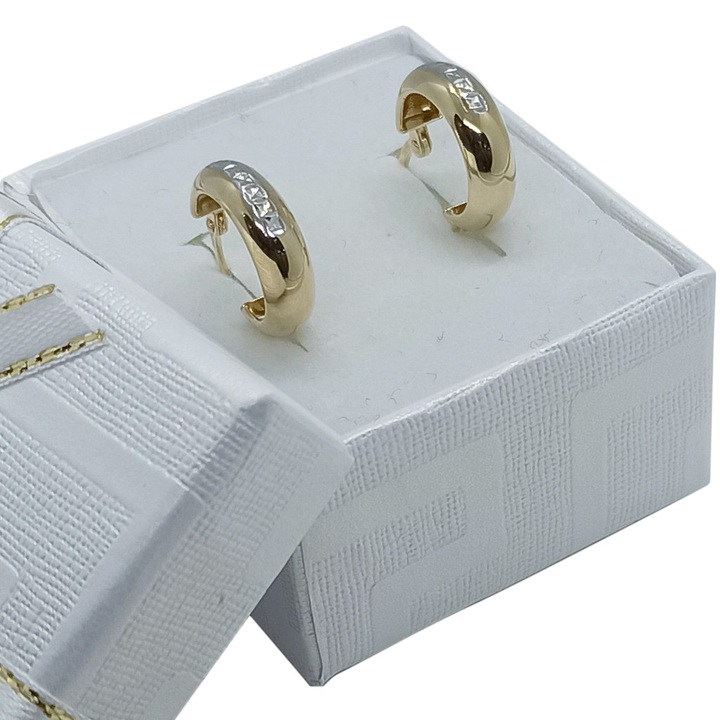 Kolczyki złote diamentowane koła złoto 585