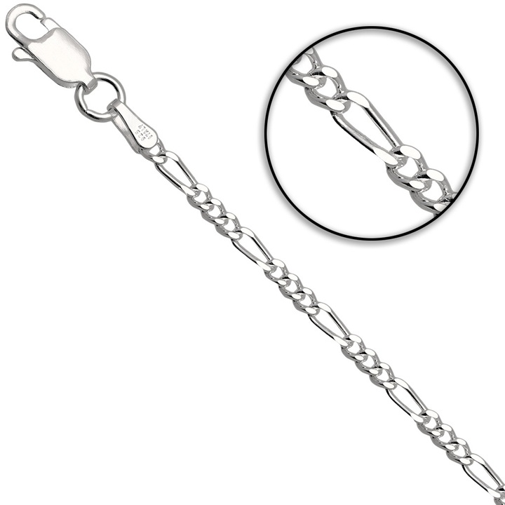 Łańcuszek srebrny figaro 65cm 2.1mm 925