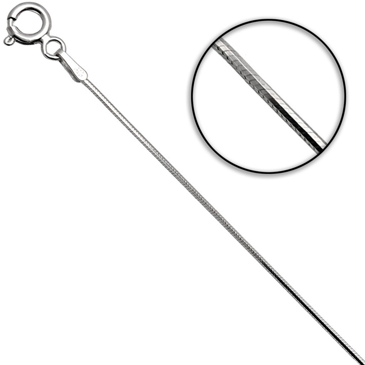 Łańcuszek srebrny żmijka linka 50cm 1mm 925