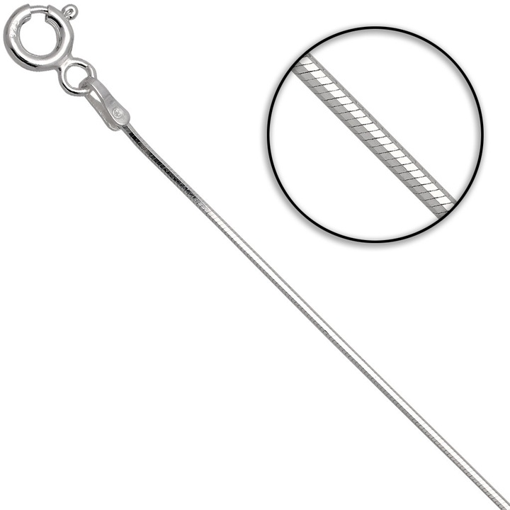 Łańcuszek srebrny żmijka linka 70cm 0.9mm 925