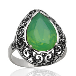 Pierścionek srebrny swarovski łezka pr.925