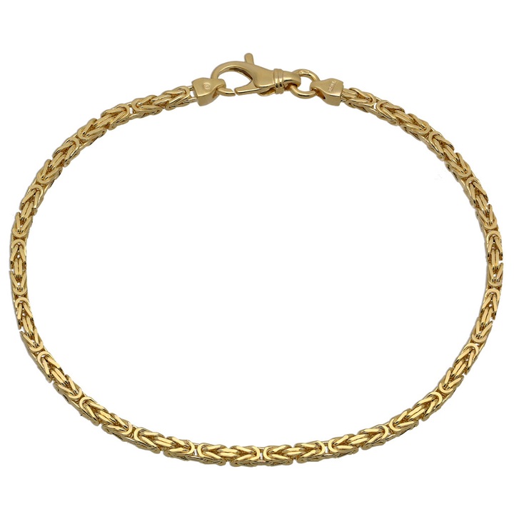 Bransoletka ZŁOTA męska SPLOT KRÓLEWSKI bizantyjski 22cm 2.5mm 585