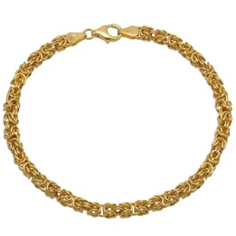 Bransoletka ZŁOTA męska SPLOT KRÓLEWSKI bizantyjski 21cm 4.3mm 585