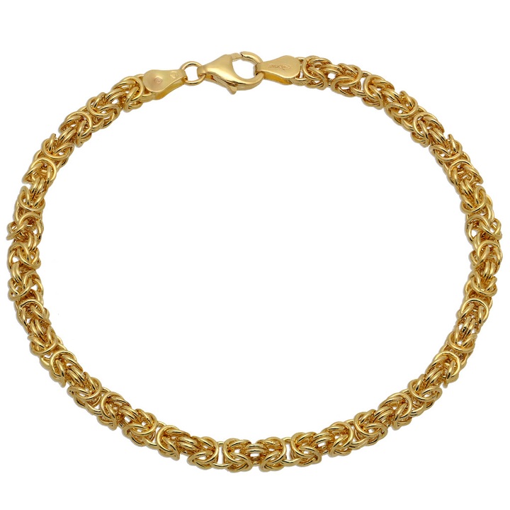 Bransoletka ZŁOTA męska SPLOT KRÓLEWSKI bizantyjski 21cm 4.3mm 585