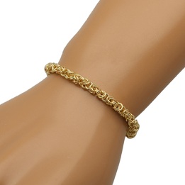 Bransoletka ZŁOTA męska SPLOT KRÓLEWSKI bizantyjski 21cm 4.3mm 585