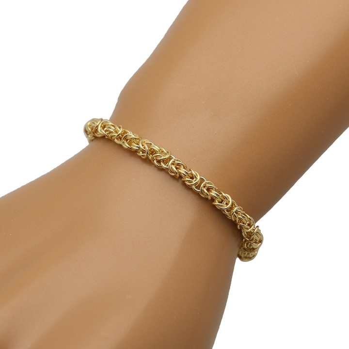 Bransoletka ZŁOTA męska SPLOT KRÓLEWSKI bizantyjski 23cm 4.3mm 585