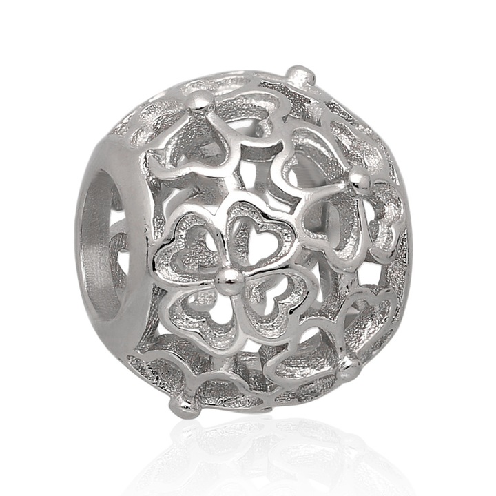 Wisiorek srebrny modułowy beads serca 925