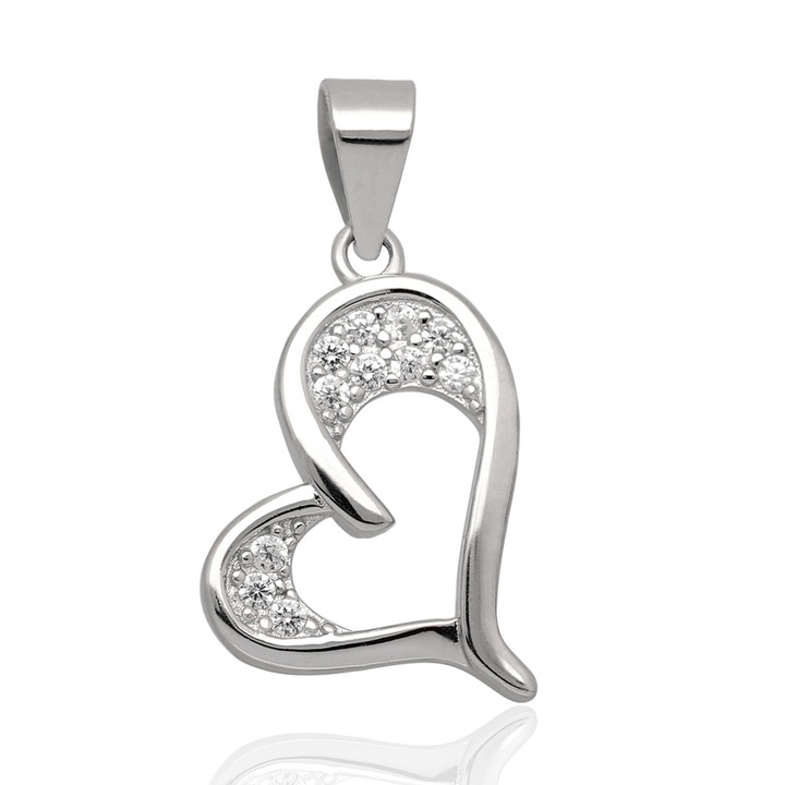 Wisiorek srebrny sercez cyrkoniami crystal 925
