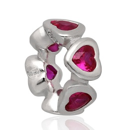 Wisiorek srebrny modułowy beads serduszka 925