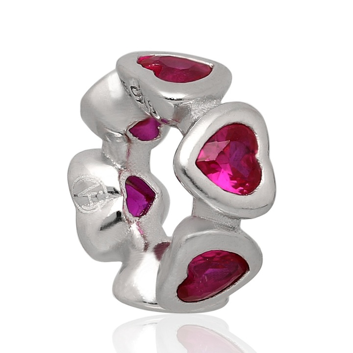 Wisiorek srebrny modułowy beads serduszka 925