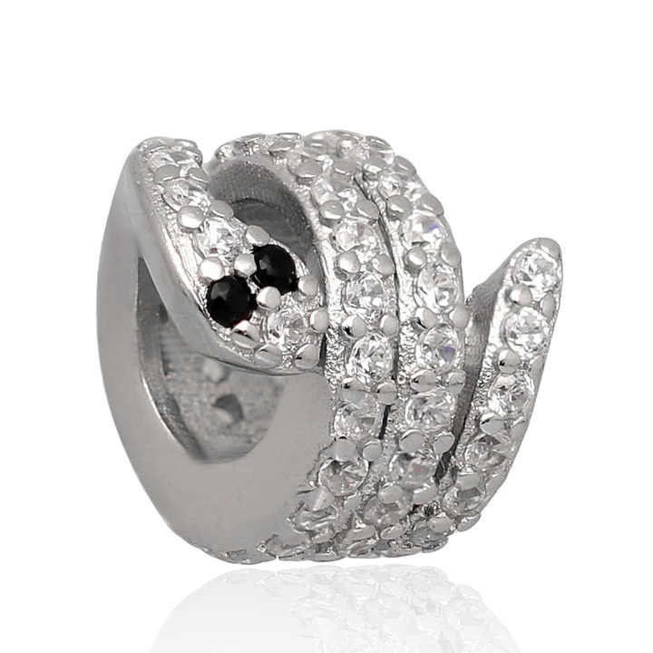Wisiorek srebrny modułowy beads wąż 925