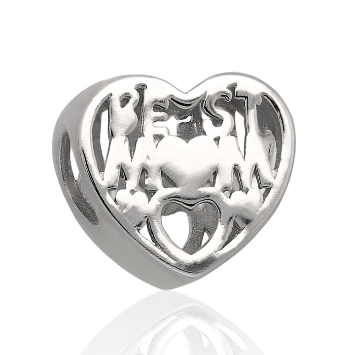 Wisiorek srebrny modułowy beads serce 925