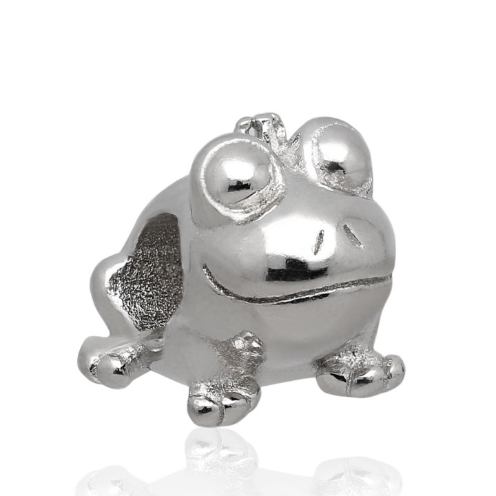 Wisiorek srebrny modułowy beads żaba 925
