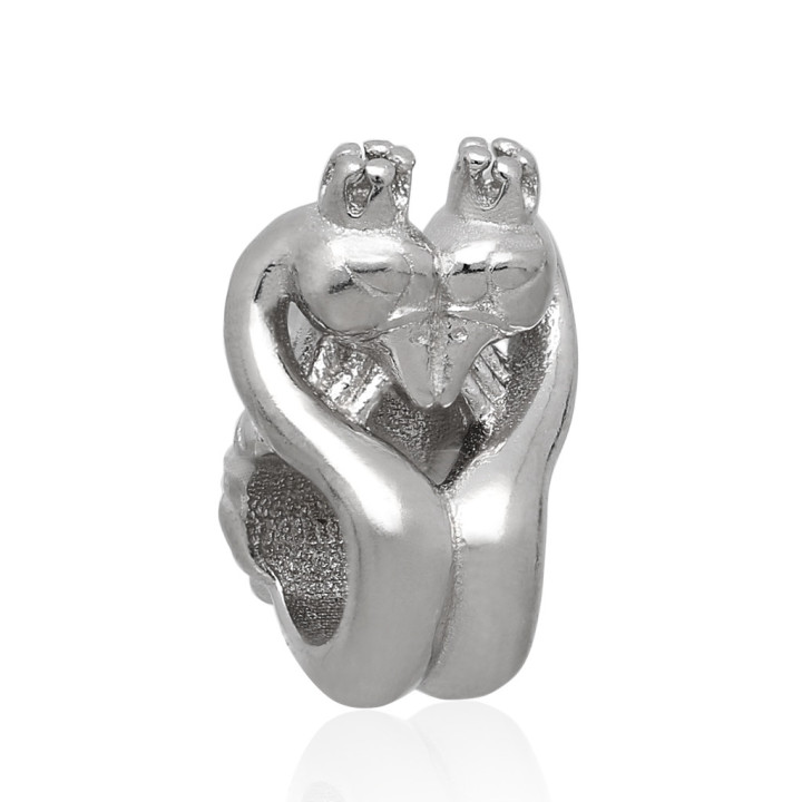 Wisiorek srebrny modułowy beads łabędzie 925