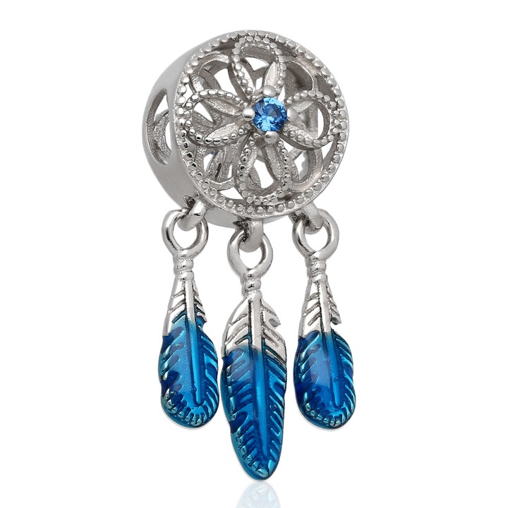 Wisiorek srebrny modułowy beads łapacz snów 925