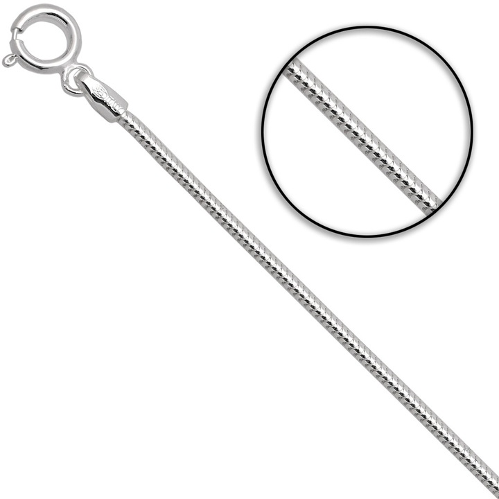 Łańcuszek srebrny żmijka linka 65cm 1.2mm 925