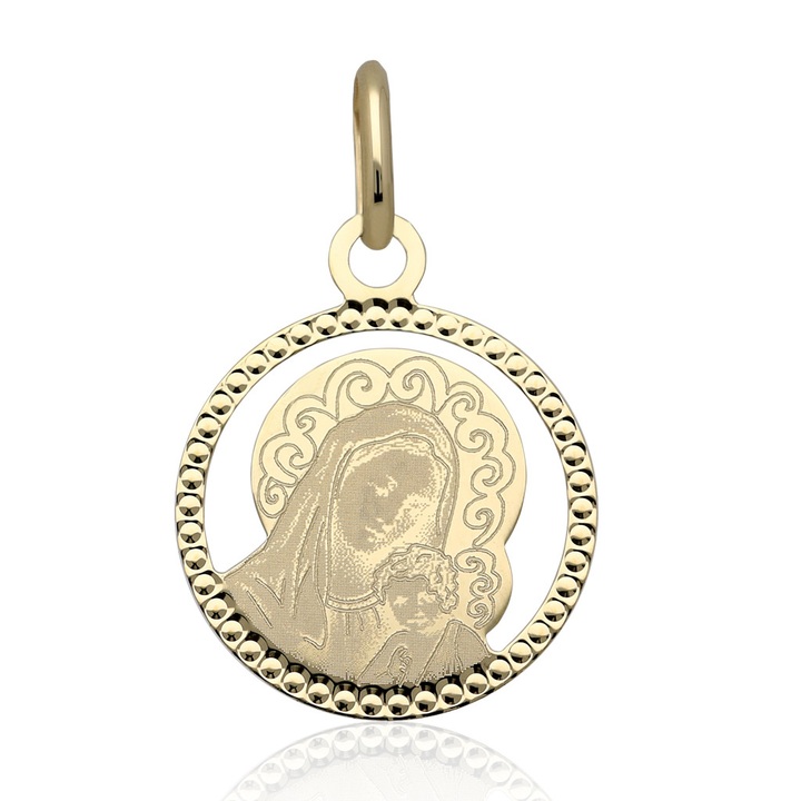 Medalik złoty Madonna z dzieciątkiem 585