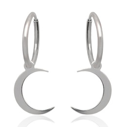 Kolczyki srebrne kółka 12mm księżyc pr.925