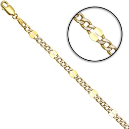 Łańcuszek figaro z białym złotem 585 45cm 4.3mm