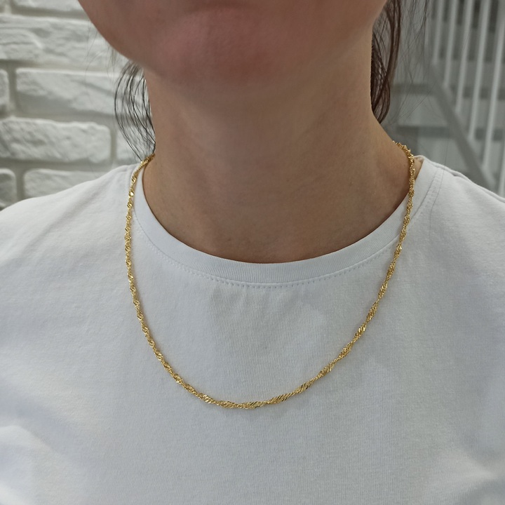 Łańcuszek złoty singapur 50cm 2.6mm złoto 585