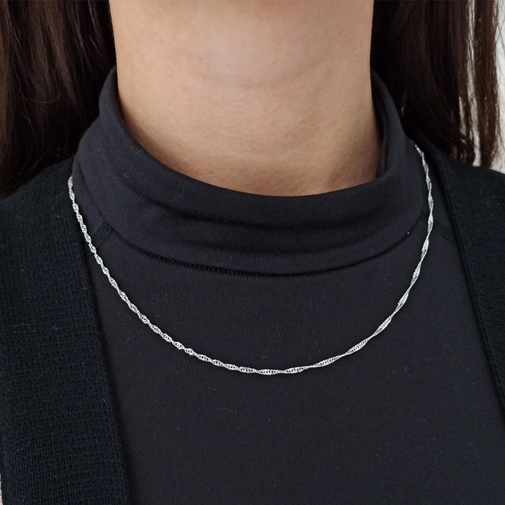 Łańcuszek srebrny singapur 60cm 2mm 925