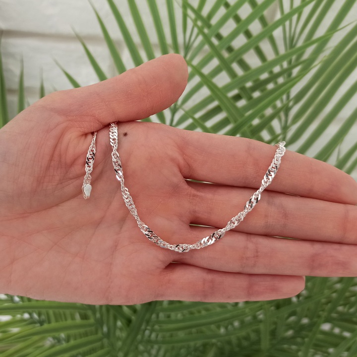 Bransoletka srebrna singapur 19cm 3.3mm 925