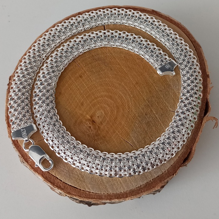Łańcuszek srebrny damski bismark 45cm 12mm 925
