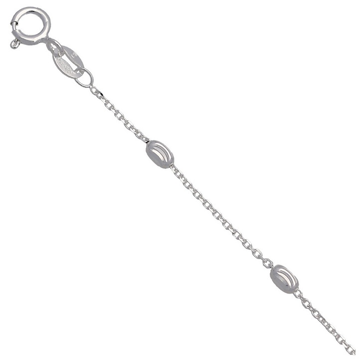 Łańcuszek srebrny DAMSKI ANKIER z kulkami FASOLKI 2.9mm 55cm srebro 925