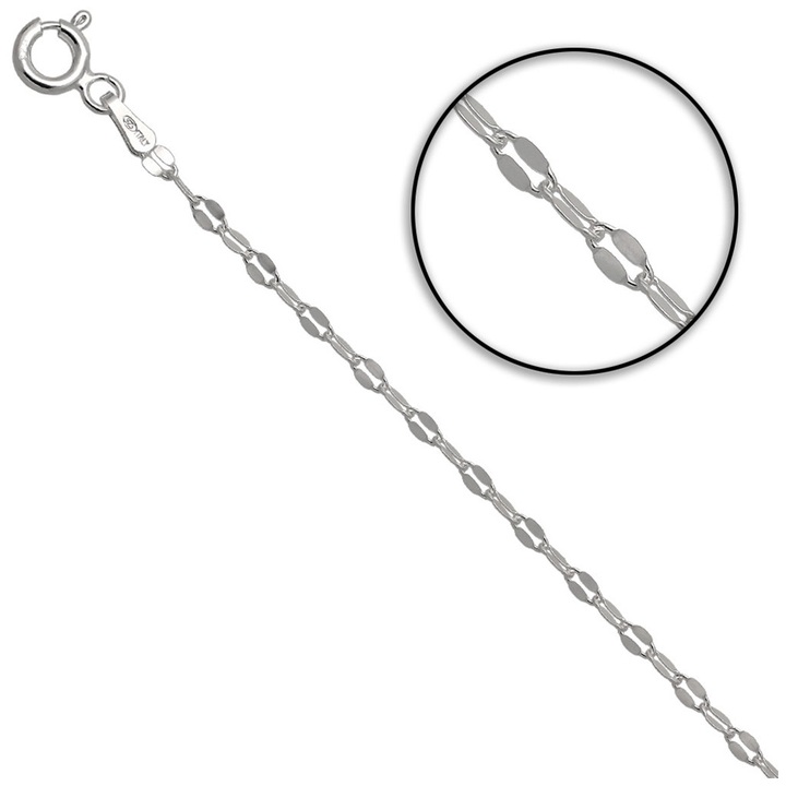 Łańcuszek srebrny DAMSKI blaszki BŁYSZCZĄCY 42cm 2.2mm srebro 925