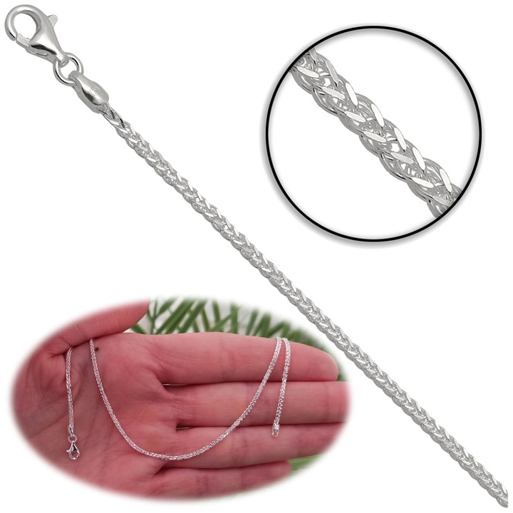 Łańcuszek srebrny DAMSKI LISI OGON 45cm 1.7mm srebro 925