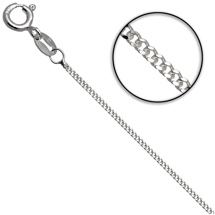 Łańcuszek srebrny pancerka 45cm 1.2mm 925