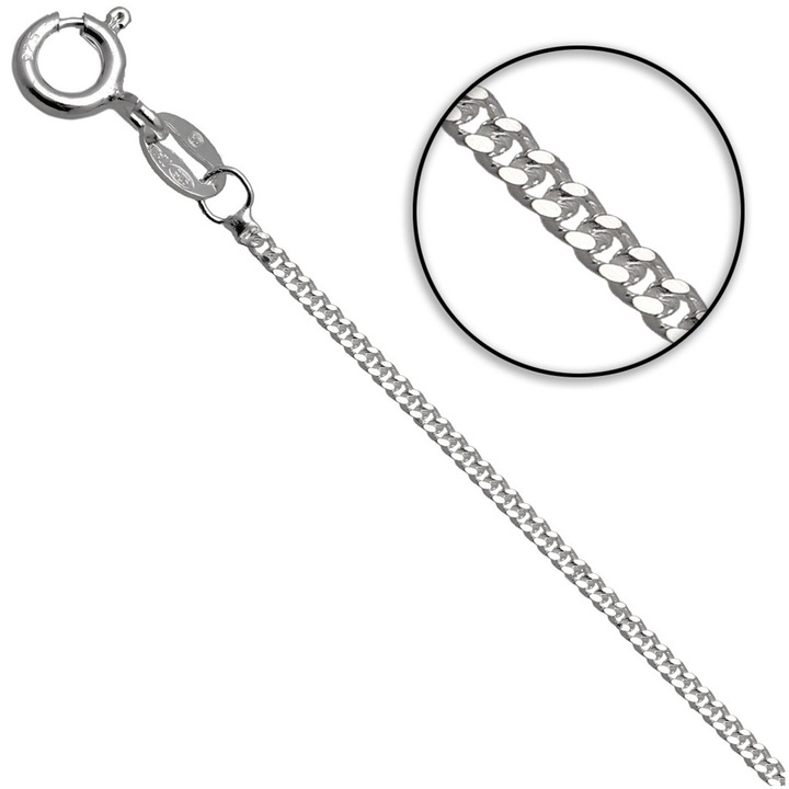 Łańcuszek srebrny pancerka 50cm 1.4mm 925