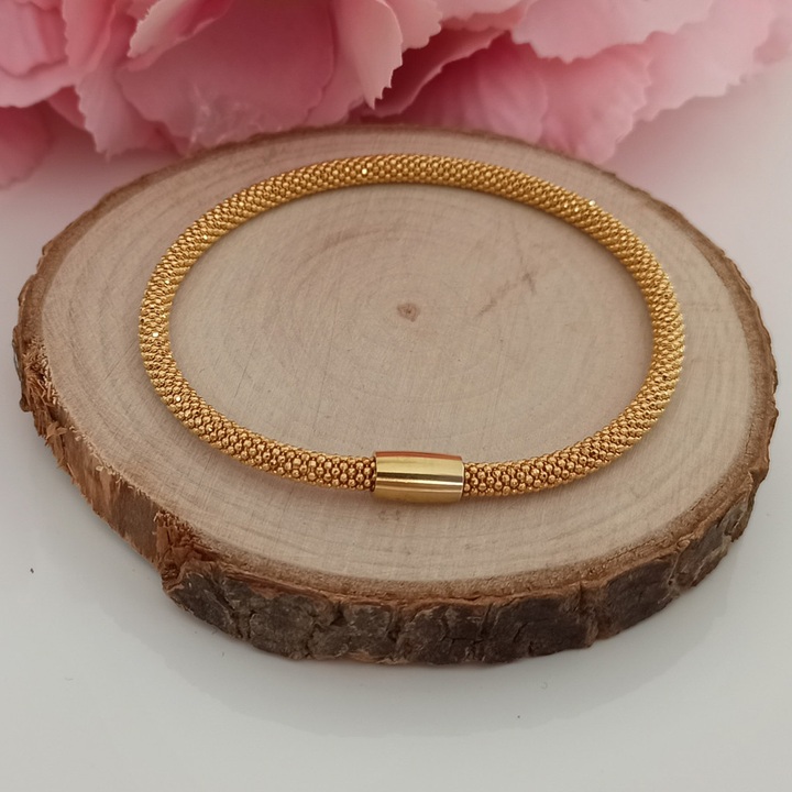Bransoletka srebrna 19cm pozłacana na magnes 925