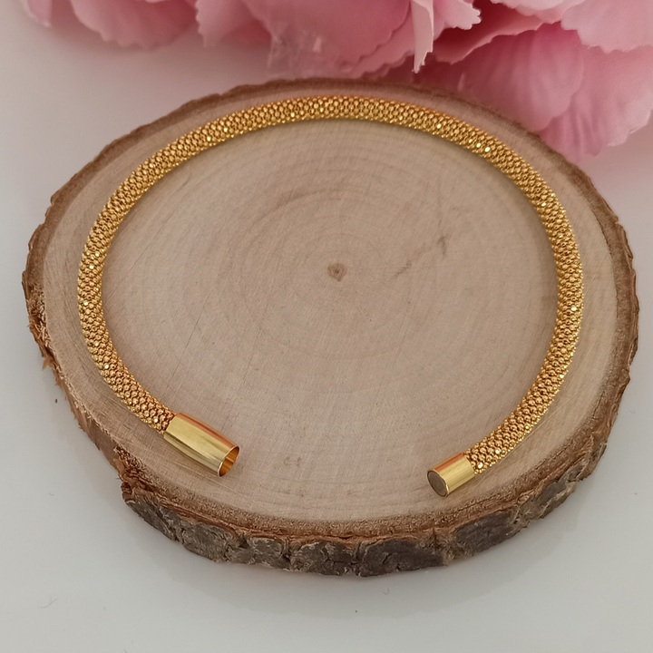 Bransoletka srebrna 19cm pozłacana na magnes 925