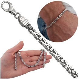 Bransoletka SREBRNA męska SPLOT KRÓLEWSKI bizantyjski 22cm 4,5mm 925