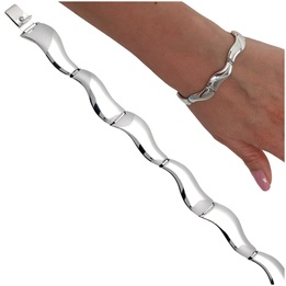 Bransoletka srebrna 19cm fala srebro 925