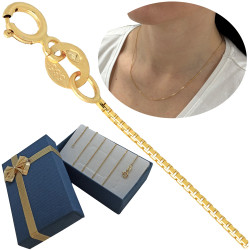 Łańcuszek złoty kostka 42cm...