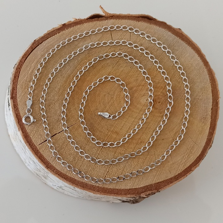 Łańcuszek srebrny pancerka 55cm 3mm 925