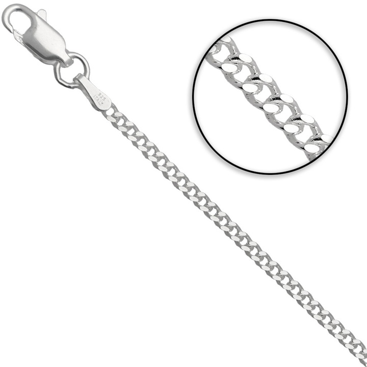 Łańcuszek srebrny pancerka 70cm 2.1mm 925