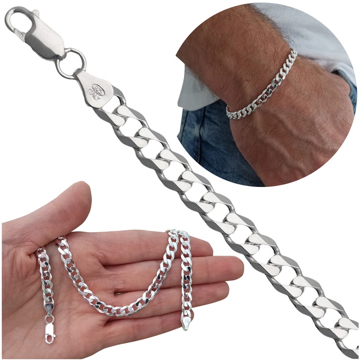 Bransoletka srebrna pancerka 22cm 6.6mm 925