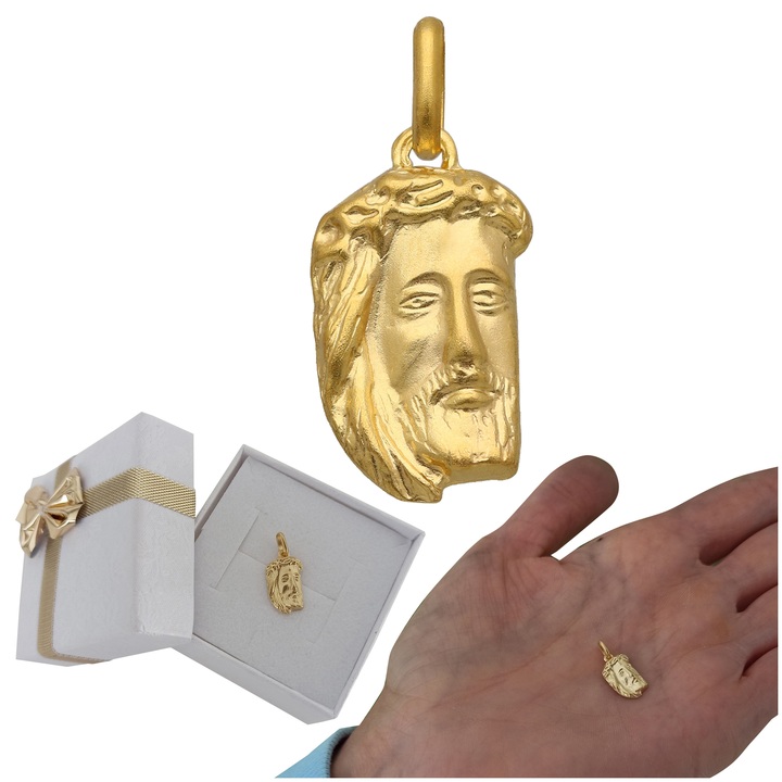 Medalik złoty Jezus Chrystus z wizerunkiem twarz Jezusa złoto 585