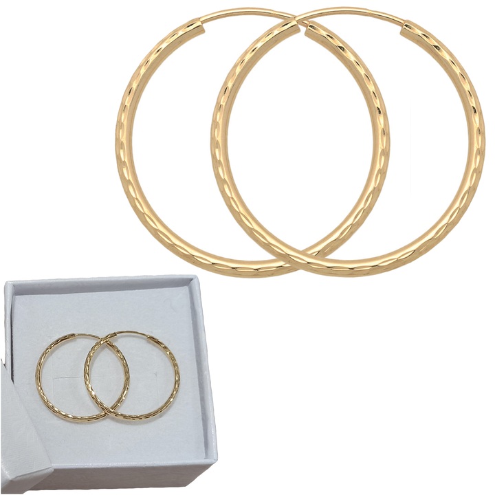 Kolczyki złote KÓŁKA 20mm diamentowane KOŁA kółeczka ZŁOTO 585