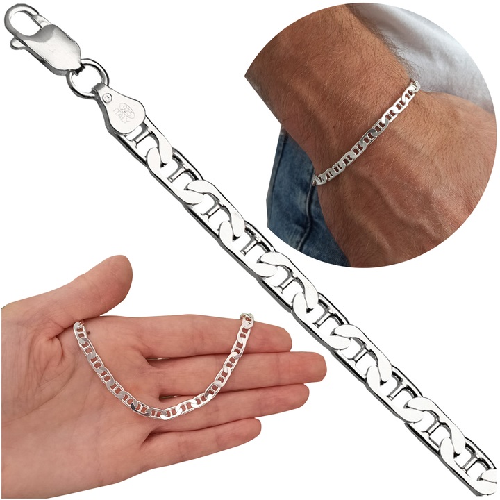 Bransoletka srebrna żyletka 21cm 5.7mm 925