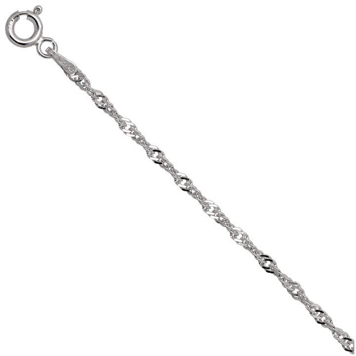 Łańcuszek srebrny damski singapur rodowany 50cm 2.1mm srebro 925